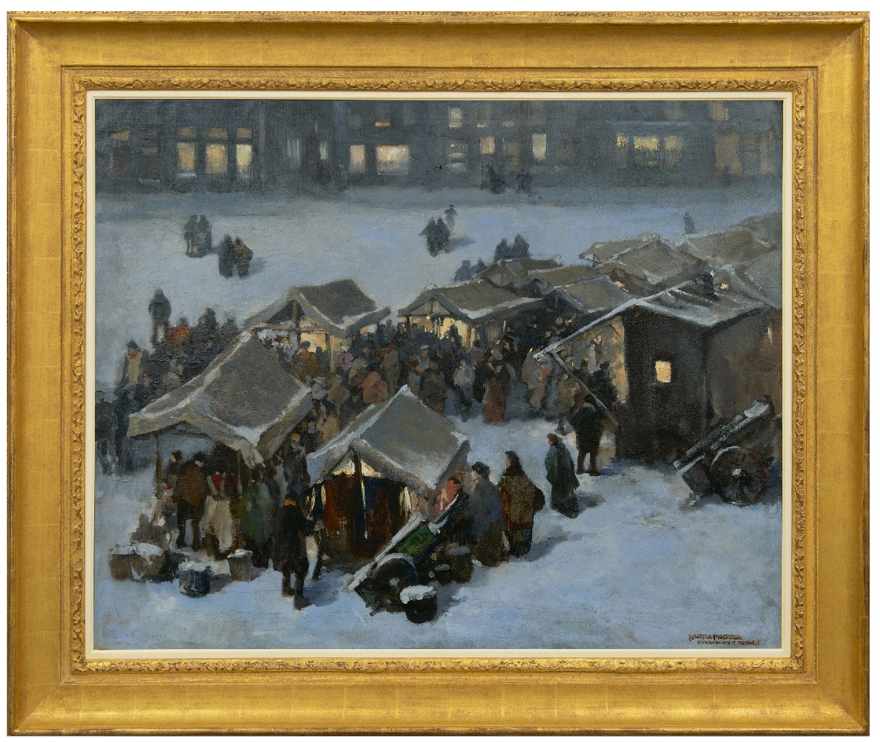 Moerkerk H.A.J.M.  | Hermanus Antonius Josephus Maria 'Herman' Moerkerk | Paintings offered for sale | St. Nicolaas market, Den Bosch, oil on canvas 80.7 x 100.7 cm, signed l.r.