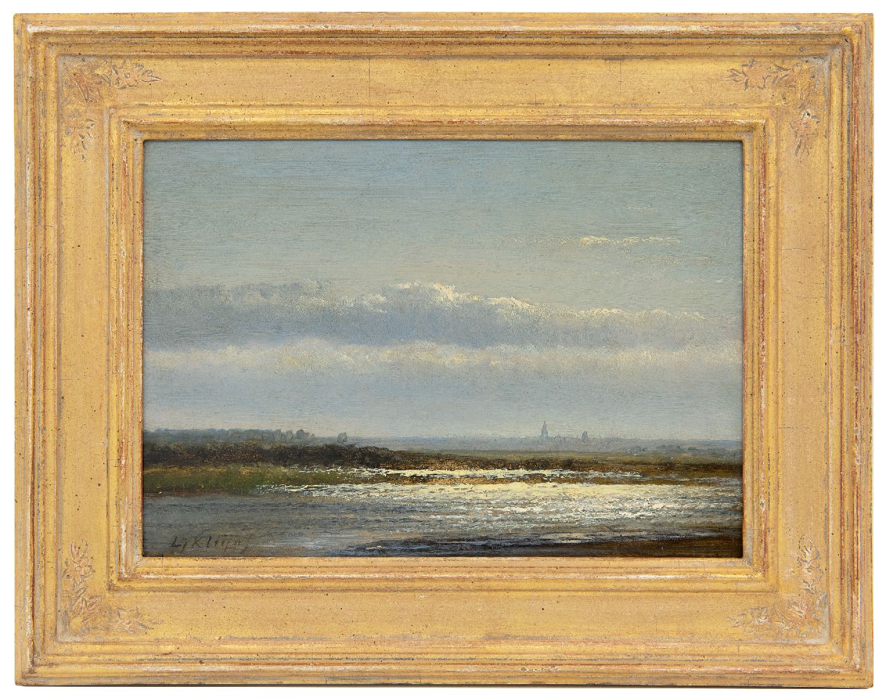 Kleijn L.J.  | Lodewijk Johannes Kleijn, A river landscape, oil on panel 17.2 x 24.2 cm, signed l.l.