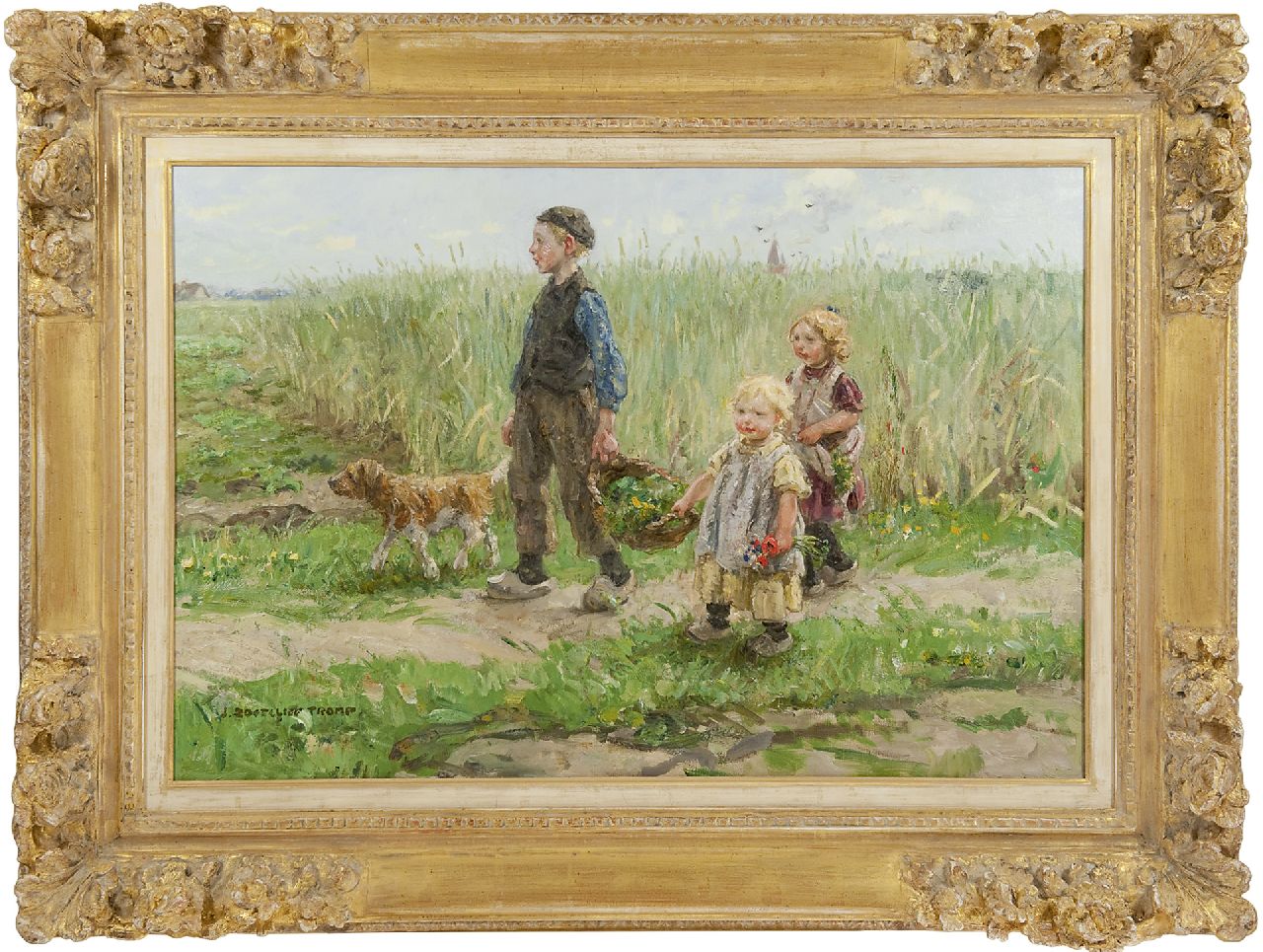 Zoetelief Tromp J.  | Johannes 'Jan' Zoetelief Tromp, Along the wheat field, Blaricum, oil on canvas 59.3 x 88.2 cm, signed l.l.
