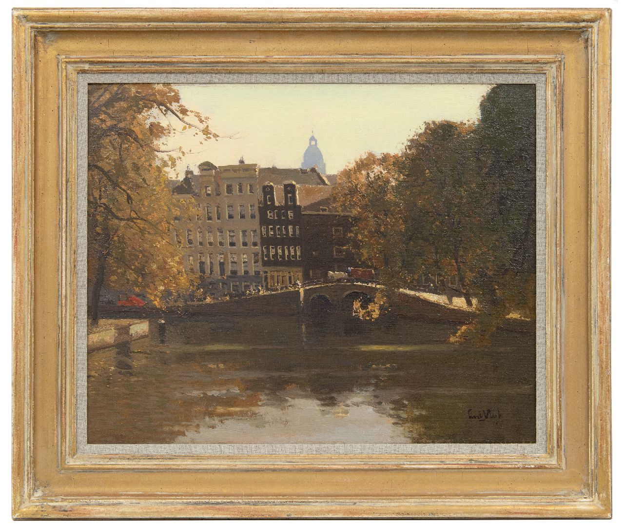 Vlist L. van der | Leendert van der Vlist | Paintings offered for sale | A view of the Herengracht in Amsterdam, oil on canvas 40.4 x 50.5 cm, signed l.r.