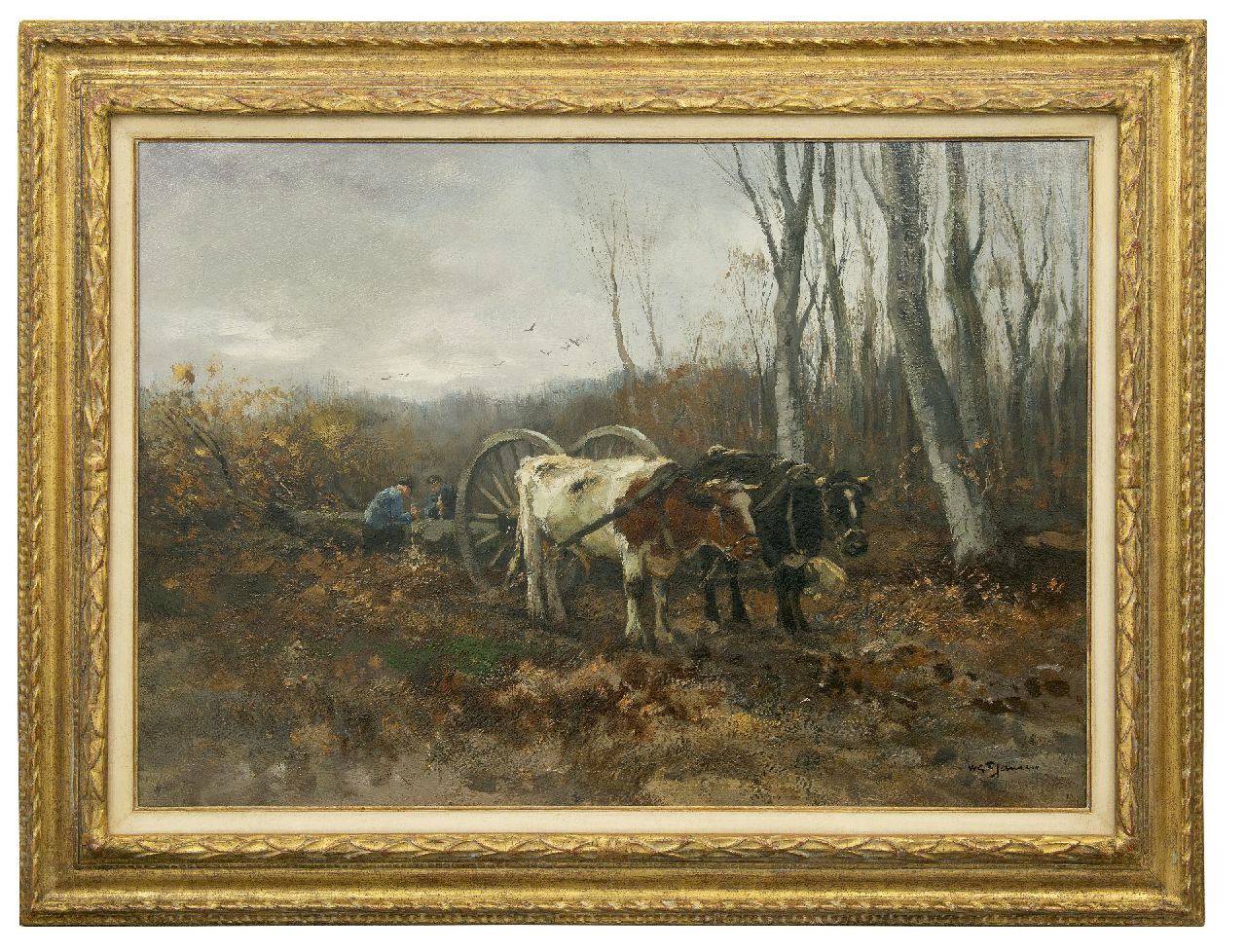 Jansen W.G.F.  | 'Willem' George Frederik Jansen, Lumbermen at work, oil on canvas 71.2 x 101.2 cm, signed l.r.