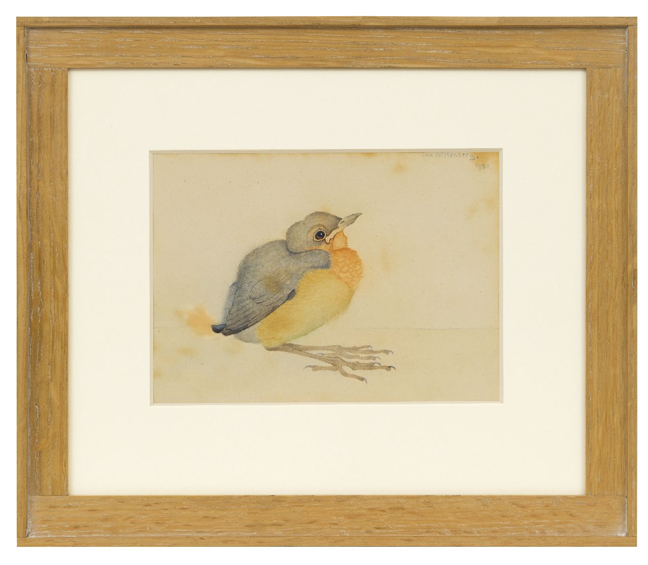 Wittenberg J.H.W.  | 'Jan' Hendrik Willem Wittenberg, A young blackbird, watercolour on paper 13.0 x 18.0 cm, signed u.r. and dated 1931