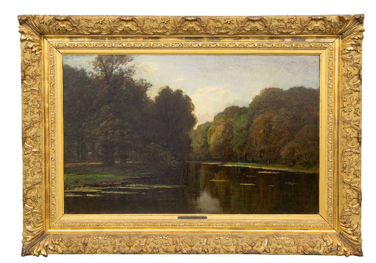 Mondriaan F.H.  | Frédéric Hendrik 'Frits' Mondriaan | Paintings offered for sale | Pond in the Haagse Bos, oil on canvas 61.8 x 97.3 cm, signed l.r.