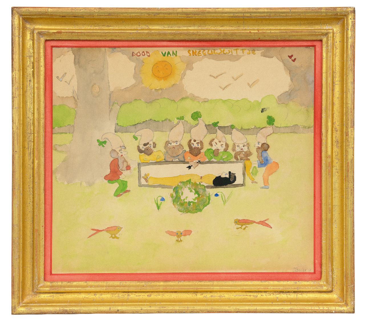 Oranje-Nassau (Prinses Beatrix) B.W.A. van | Beatrix Wilhelmina Armgard van Oranje-Nassau (Prinses Beatrix), Snow white, watercolour on paper 31.1 x 35.4 cm, signed l.r.