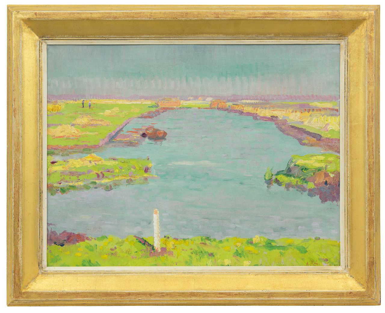 Colnot A.J.G.  | 'Arnout' Jacobus Gustaaf Colnot | Paintings offered for sale | A luministic polder landscape near Bergen, oil on canvas 49.6 x 62.9 cm, signed l.r. and painted ca. 1909