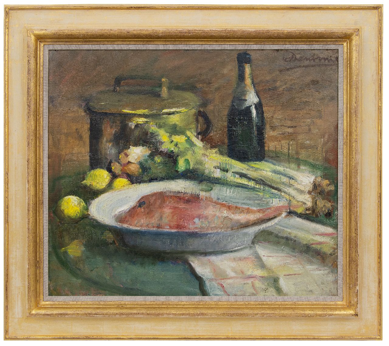 Denonne A.  | Alexandre 'Alex' Denonne | Paintings offered for sale | A still life with red gurnard, oil on canvas 60.1 x 70.0 cm, signed u.r.