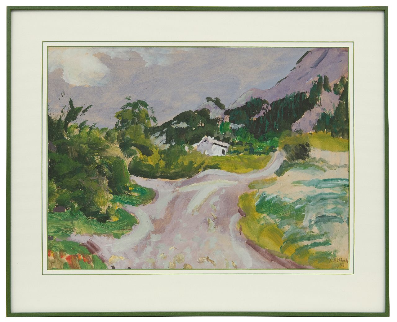 Altink J.  | Jan Altink, Landscape in the Haute-Savoie, gouache on paper 47.3 x 63.2 cm, signed l.r. and dated '53