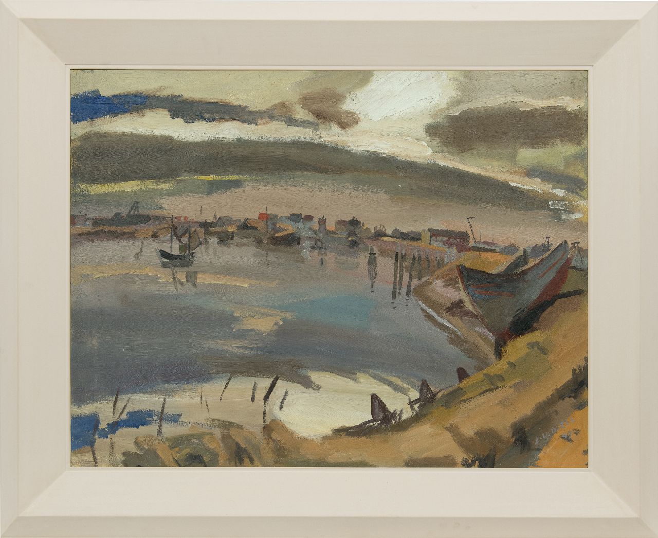 Zee J. van der | Jan van der Zee, Harbour, Groningen, oil on canvas 70.0 x 90.3 cm, signed l.r. and dated '47 Zee J. van der | Jan van der Zee, Harbour, Groningen, oil on canvas 70.0 x 90.3 cm, signed l.r. and dated '47