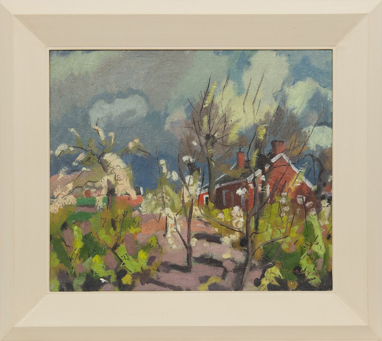 Zee J. van der | Jan van der Zee, Spring landscape, Groningen, oil on canvas 60.0 x 70.2 cm, signed l.r. and dated '44 Zee J. van der | Jan van der Zee, Spring landscape, Groningen, oil on canvas 60.0 x 70.2 cm, signed l.r. and dated '44