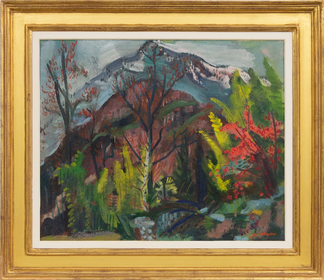 Wiegers J.  | Jan Wiegers, Garden in Ticino, wax paint on canvas 50.6 x 61.7 cm, signed l.r. and painted ca. 1947-1950