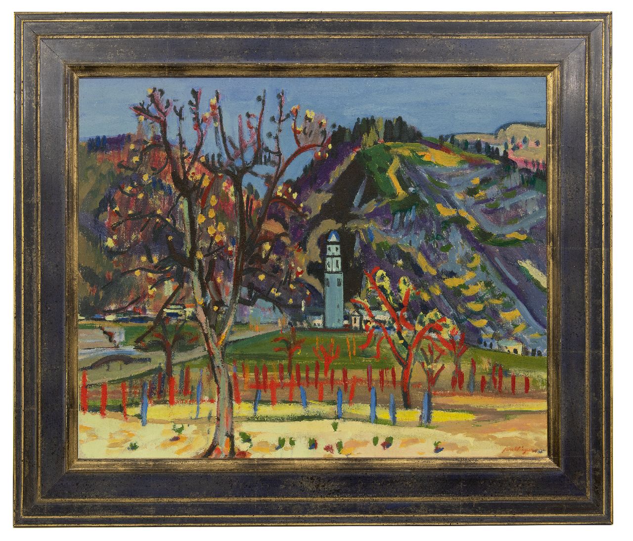 Wiegers J.  | Jan Wiegers, A view of Tegna, Ticino, oil on canvas 60.2 x 73.0 cm, signed l.r. and dated on the reverse '49