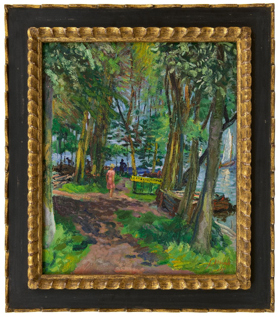 Altink J.  | Jan Altink, The Paterswolde lake; on the reverse: landscape, oil on canvas 60.9 x 50.8 cm, signed l.r. and on the reverse and dated '41 and '48 on the reverse