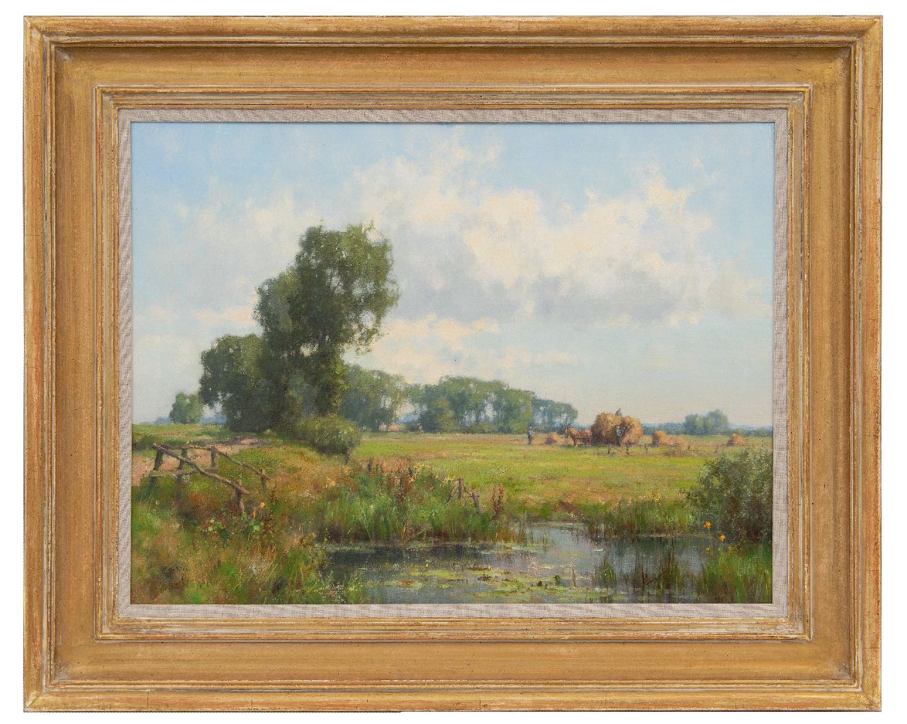 Holtrup J.  | Jan Holtrup | Paintings offered for sale | Hay harvest in the Gelderse Waard, oil on canvas 45.0 x 60.1 cm, signed l.l.