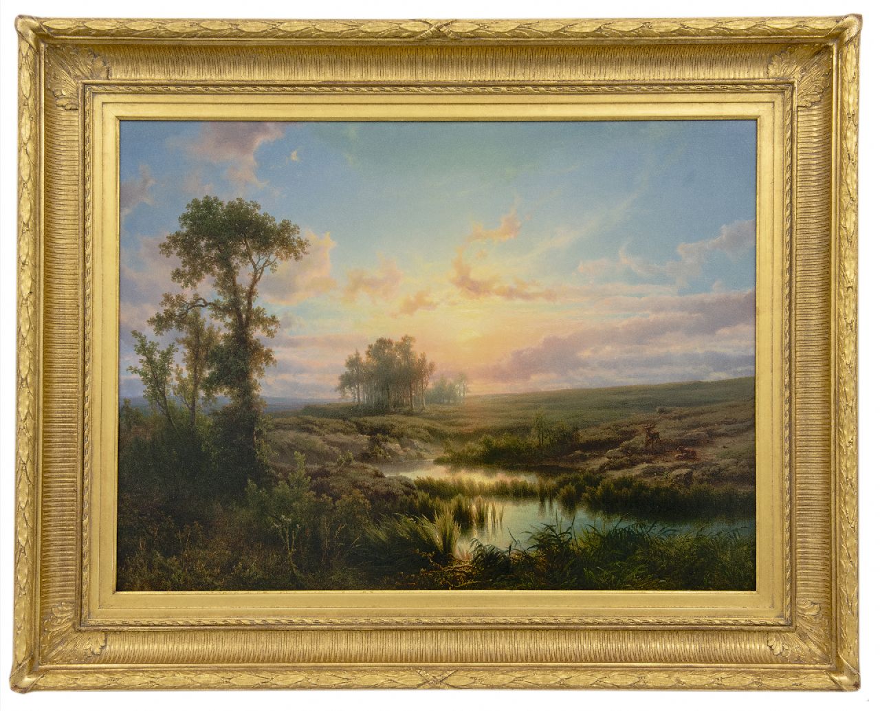 Lieste C.  | Cornelis Lieste, Sunny heath landscape, oil on panel 58.1 x 79.9 cm, signed l.l. and painted ca. 1855