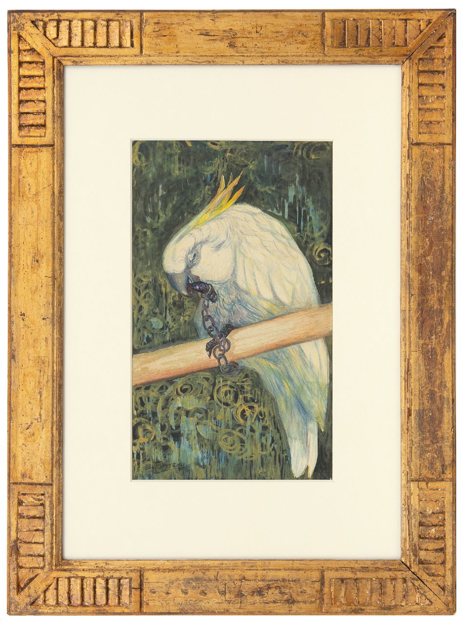 Hoytema Th. van | Theodorus 'Theo' van Hoytema | Watercolours and drawings offered for sale | Crown Cockatoo, watercolour on paper 37.5 x 22.1 cm, signed l.l.