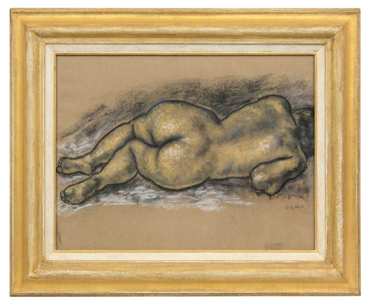 Gestel L.  | Leendert 'Leo' Gestel | Watercolours and drawings offered for sale | Reclining nude, charcoal and pastel on paper 47.0 x 62.5 cm, signed l.r. and dated '31