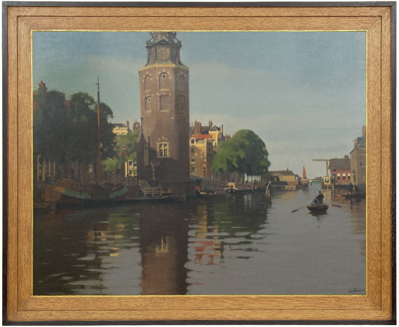Witsen W.A.  | 'Willem' Arnold Witsen | Paintings offered for sale | The Montelbaanstoren on the Oude Schans in summer, oil on canvas 79.7 x 100.6 cm, signed l.r. and painted ca. 1913