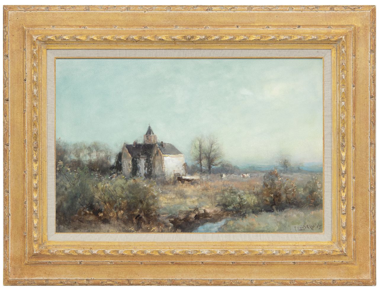 Apol L.F.H.  | Lodewijk Franciscus Hendrik 'Louis' Apol, A view of castle Binckhorst, watercolour on paper 36.1 x 54.5 cm, signed l.r.
