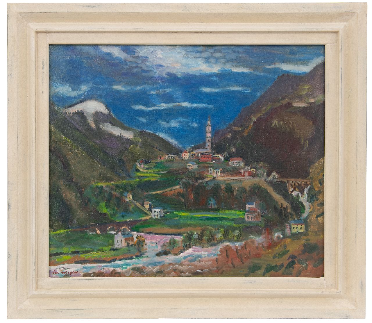 Wiegers J.  | Jan Wiegers, A view of  Intragna, Ticino, Switzerland, oil on canvas 61.5 x 73.4 cm, signed l.l. and painted ca. 1947