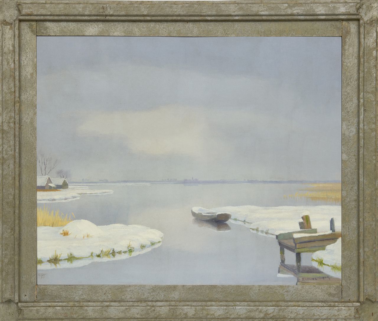 Smorenberg D.  | Dirk Smorenberg | Paintings offered for sale | A winter water landscape near Loosdrecht, oil on canvas 50.2 x 60.5 cm, signed l.r.