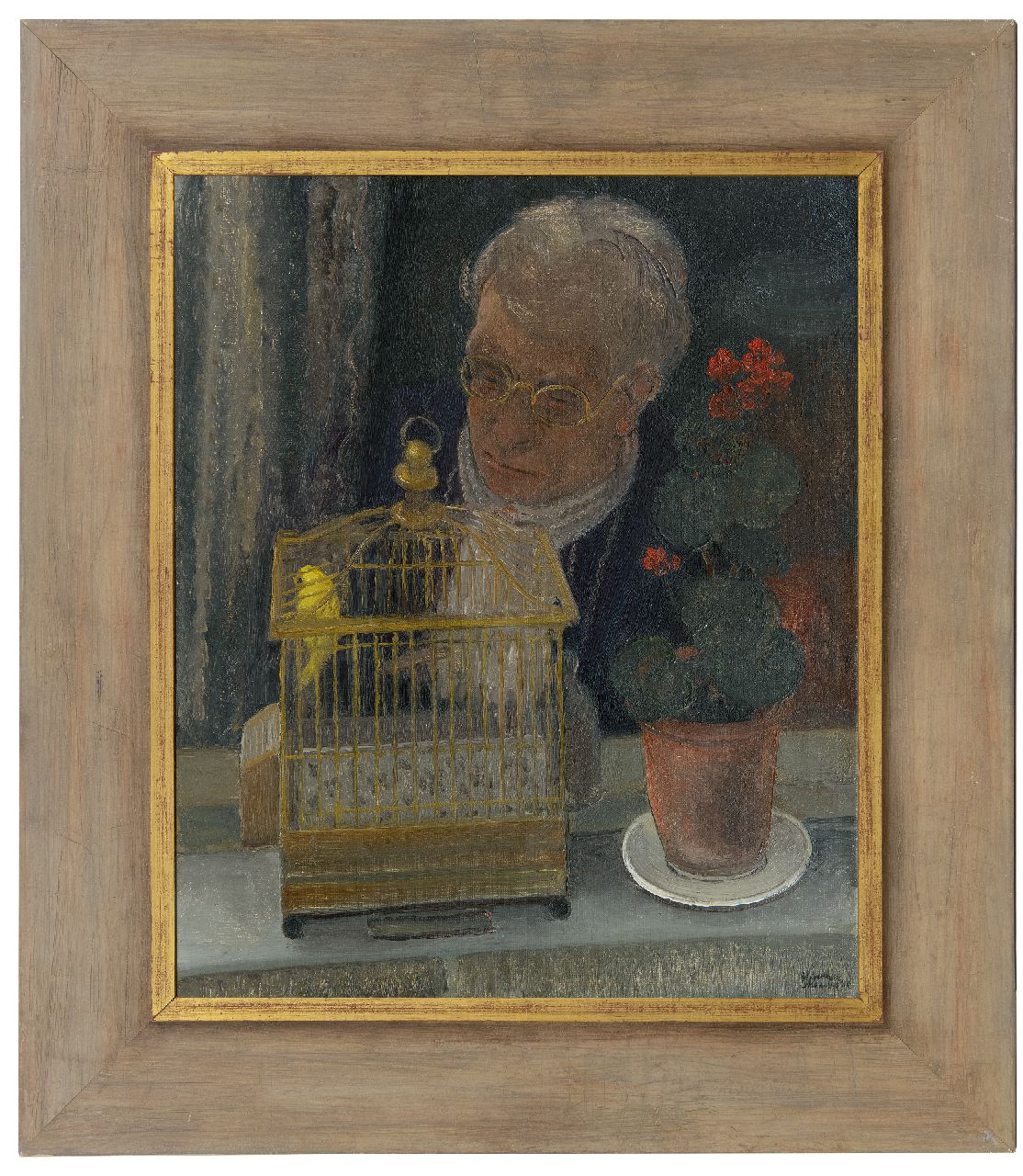 Meurs H.H.  | 'Harmen' Hermanus Meurs, Her little bird, oil on canvas 55.3 x 46.1 cm, signed l.r. and dated '30