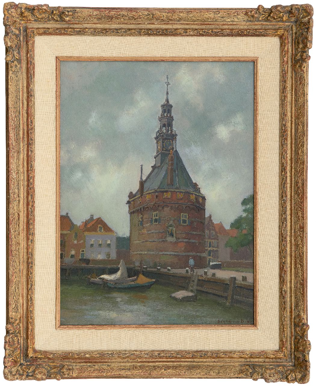Beek B.A. van | Bernardus Antonie van Beek | Paintings offered for sale | The Hoofdtoren in Hoorn, oil on board 41.0 x 30.0 cm, signed l.r.