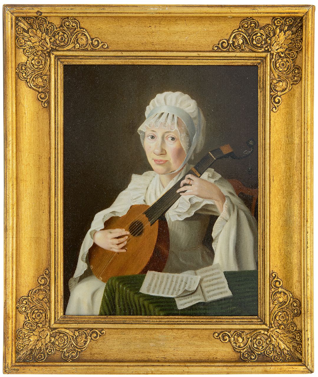 Hollandse School, 18e eeuw   | Hollandse School, 18e eeuw | Paintings offered for sale | A woman playing the lute, oil on panel 28.7 x 24.5 cm