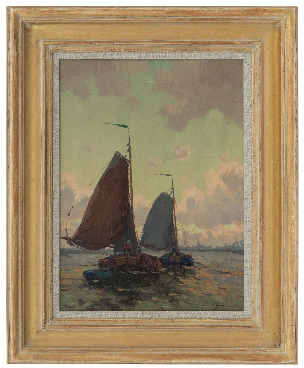 Ydema E.  | Egnatius Ydema | Paintings offered for sale | Barges on their way home, oil on canvas 40.5 x 30.5 cm, signed l.r.