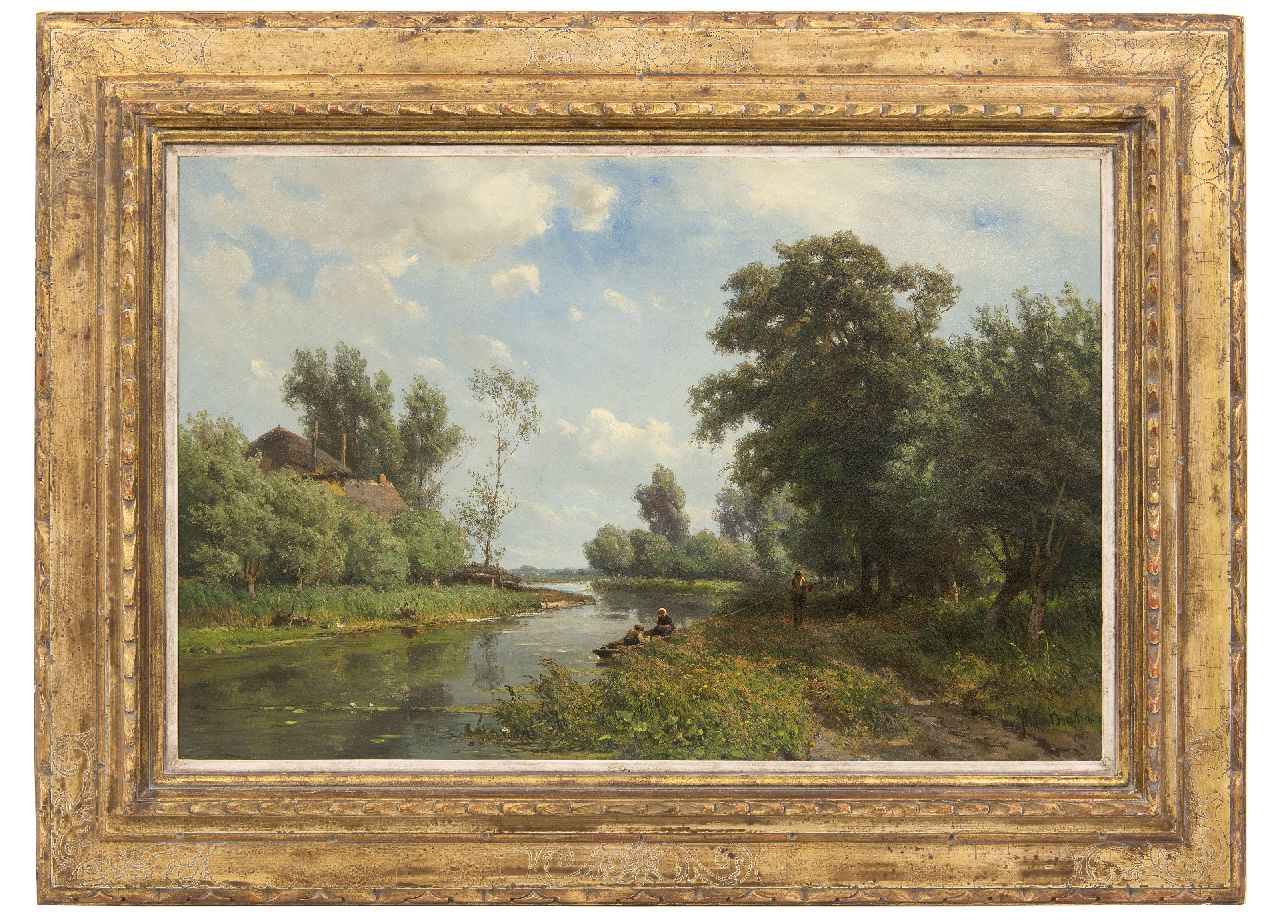 Borselen J.W. van | Jan Willem van Borselen | Paintings offered for sale | Along the river the Vlist, oil on canvas 45.5 x 70.5 cm, signed l.r.