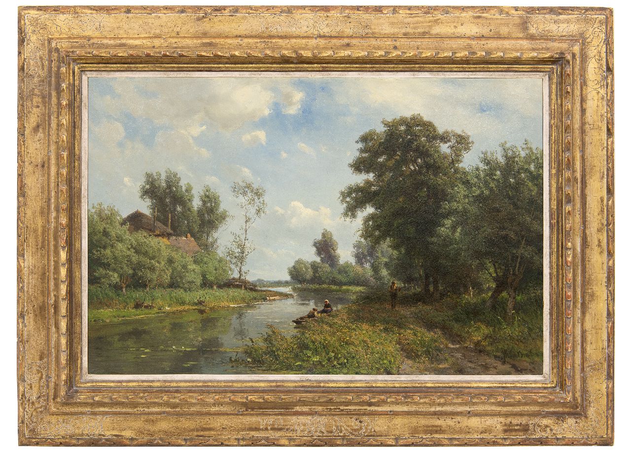 Borselen J.W. van | Jan Willem van Borselen | Paintings offered for sale | Along the river the Vlist, oil on canvas 45.5 x 70.5 cm, signed l.r.