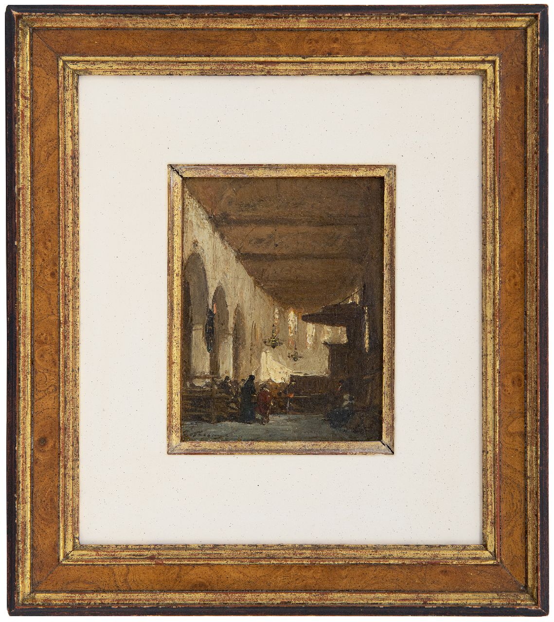 Bosboom J.  | Johannes Bosboom, The Bakenesserkerk in Haarlem, oil on panel 13.7 x 10.9 cm, signed l.l.