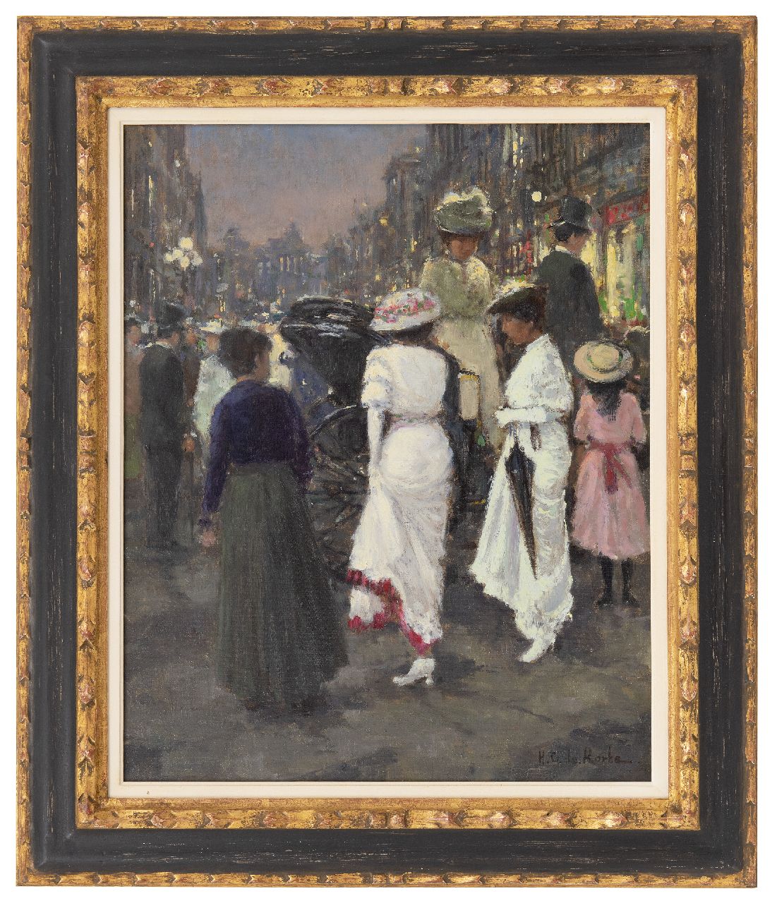 Korte H.G. de | Hendrikus Gerardus 'Hennie' de Korte, Street scene in Berlin, oil on canvas 50.1 x 40.1 cm, signed l.r.