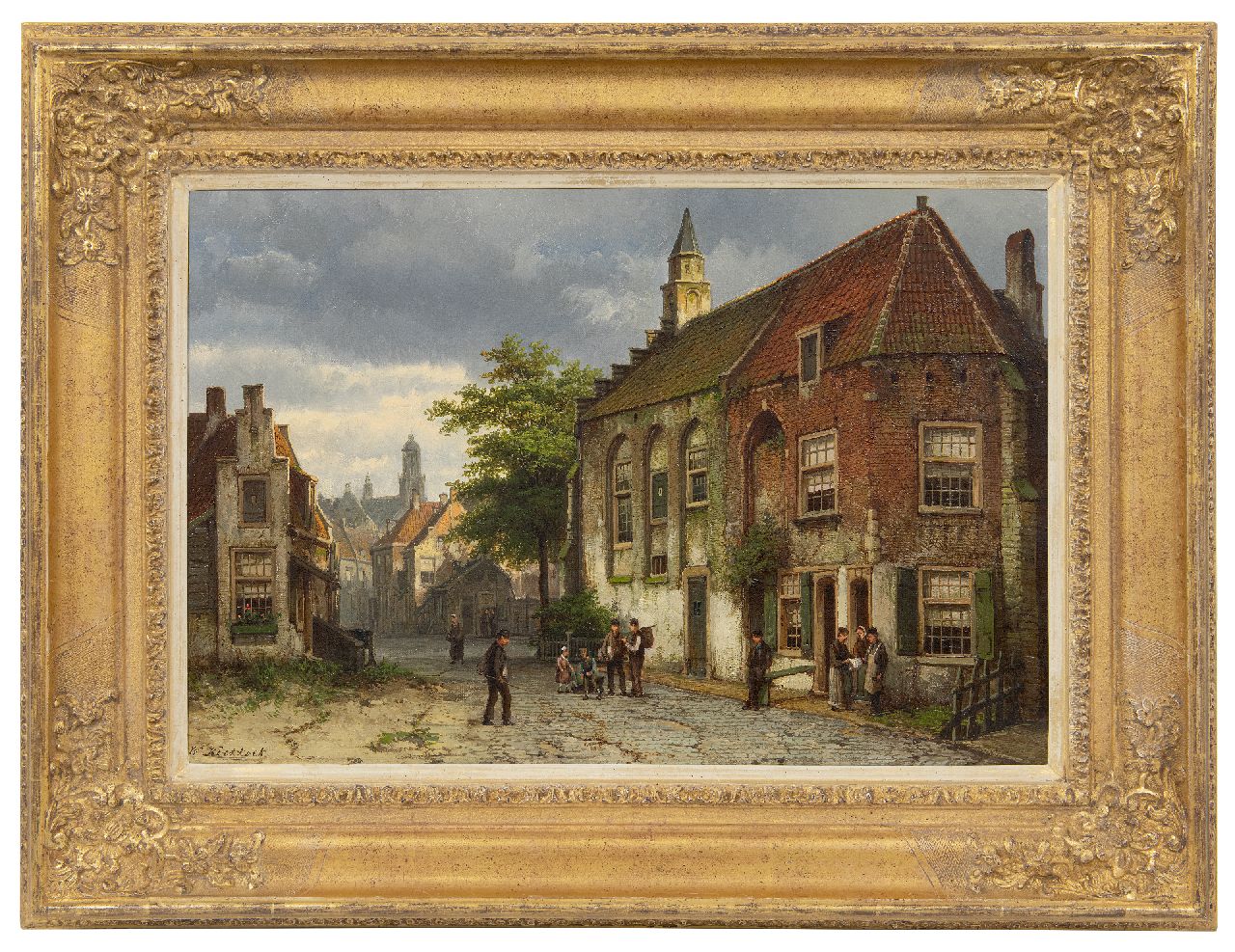Koekkoek W.  | Willem Koekkoek, A view of the  Sint Barbarakapel in 's-Hertogenbosch, oil on canvas 37.9 x 56.3 cm, signed l.l.