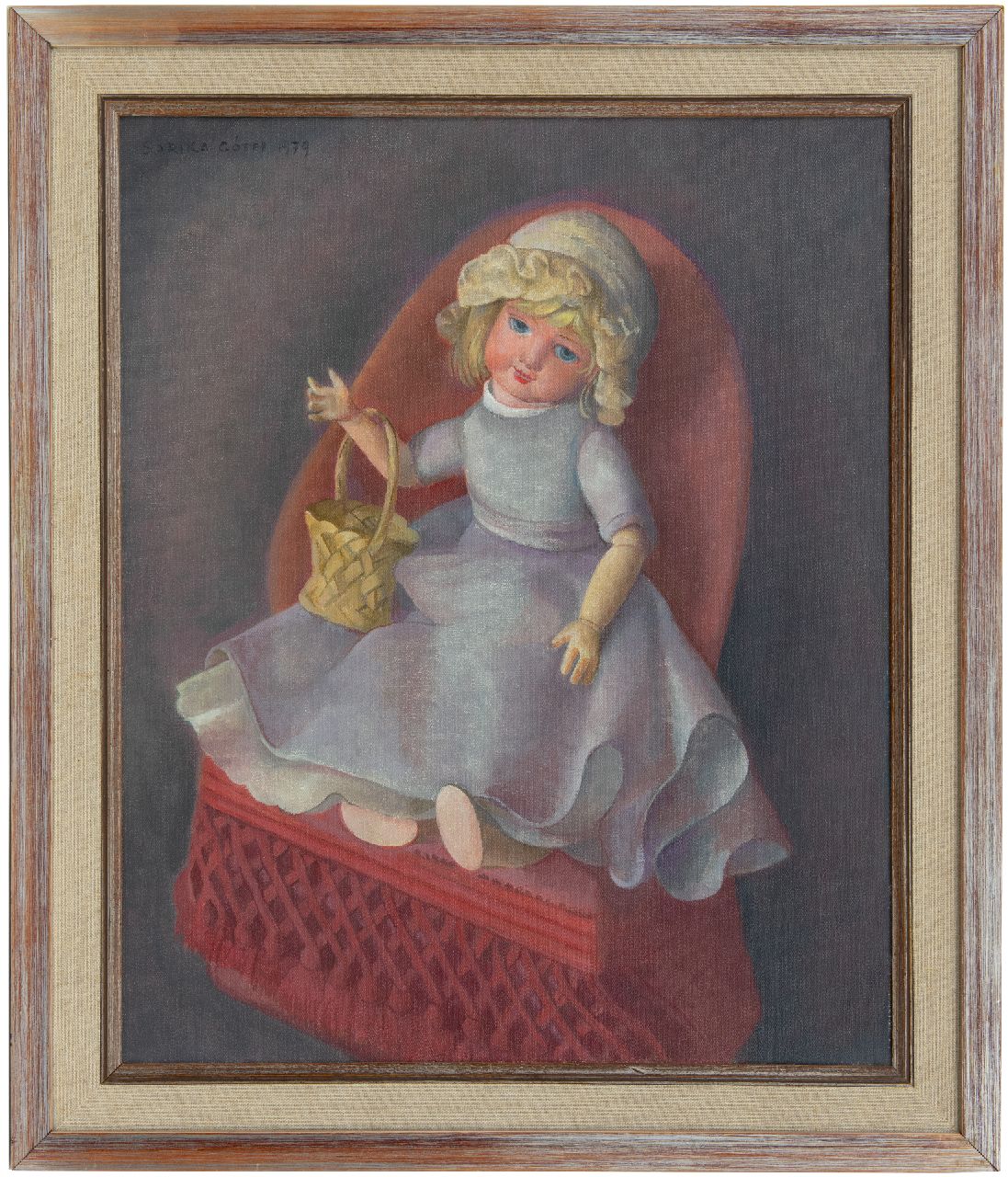 Góth C.  | Charlotte 'Sarika' Góth | Paintings offered for sale | A doll in a chair, oil on canvas 58.2 x 47.2 cm, signed u.l. and dated 1979