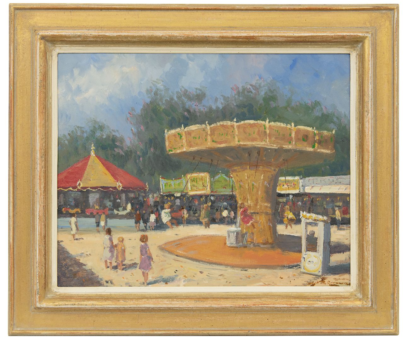 Leeuwen J.J.H. van | Johannes Jacobus Hendrikus 'Joop' van Leeuwen | Paintings offered for sale | At the fair, oil on board 40.2 x 50.2 cm, signed l.r. and painted ca. 1962