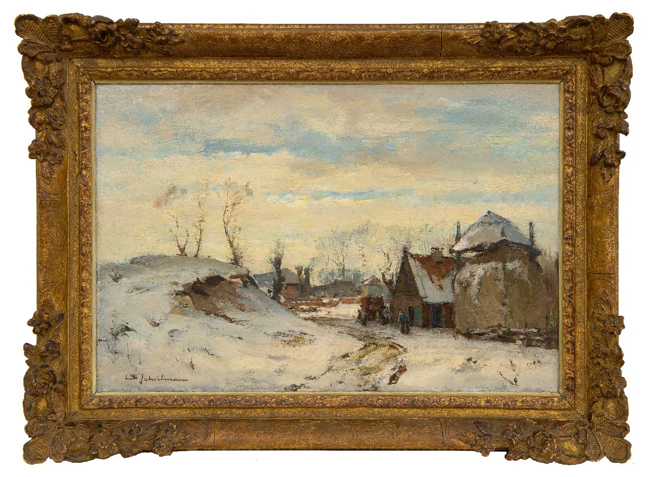 Schulman D.  | David Schulman | Paintings offered for sale | Laren in the snow, oil on panel 30.3 x 45.0 cm, signed l.l.