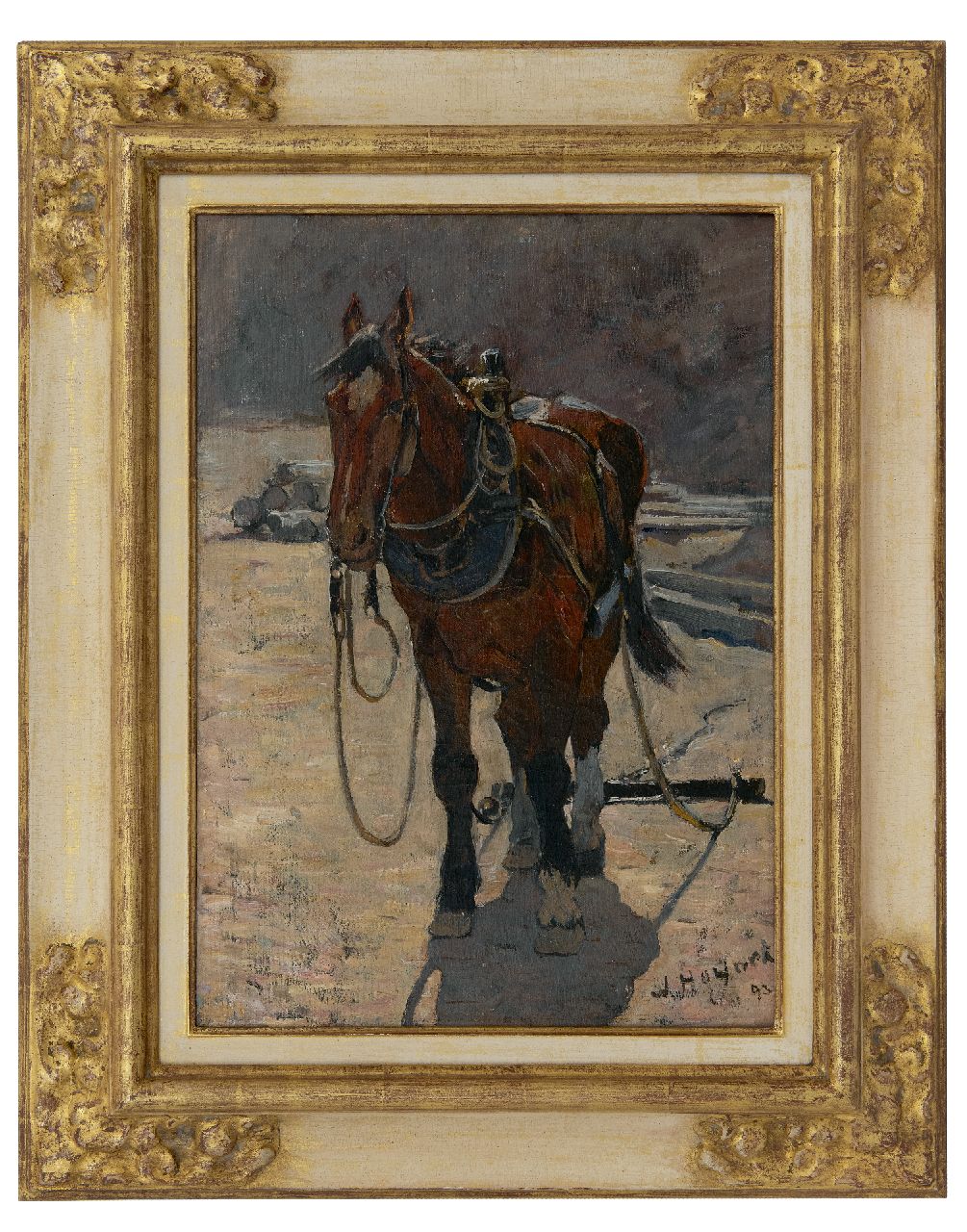 Hoynck van Papendrecht J.  | Jan Hoynck van Papendrecht | Paintings offered for sale | A draught horse, oil on canvas 45.1 x 34.0 cm, signed l.r. and dated '93