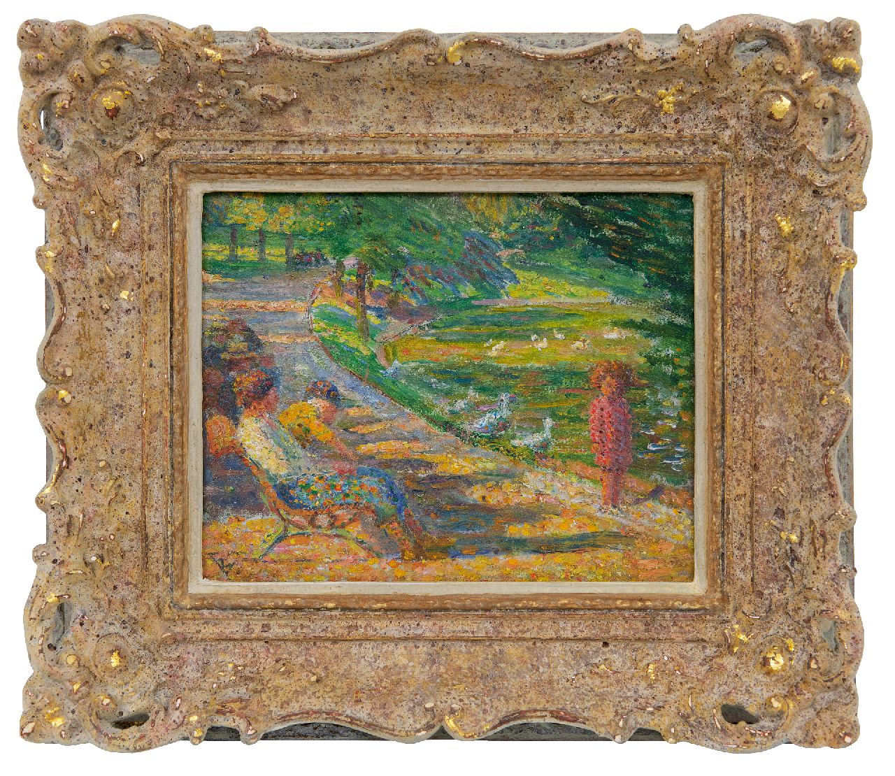 Vallée L.  | Ludovic Vallée | Paintings offered for sale | A summer day in the parc, oil on board 18.4 x 24.1 cm, signed l.l. with monogram and painted ca. 1938