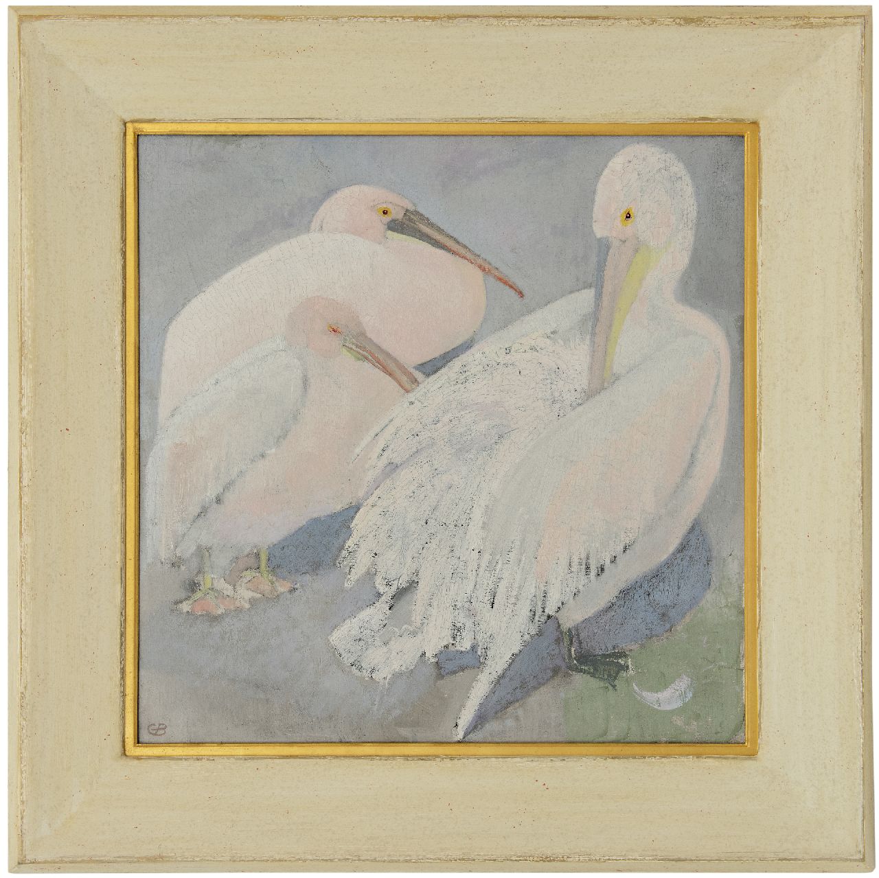 Bruigom M.C.  | Margaretha Cornelia 'Greta' Bruigom | Paintings offered for sale | Three pelicans, oil on canvas 60.3 x 60.1 cm, signed l.l. with monogramm