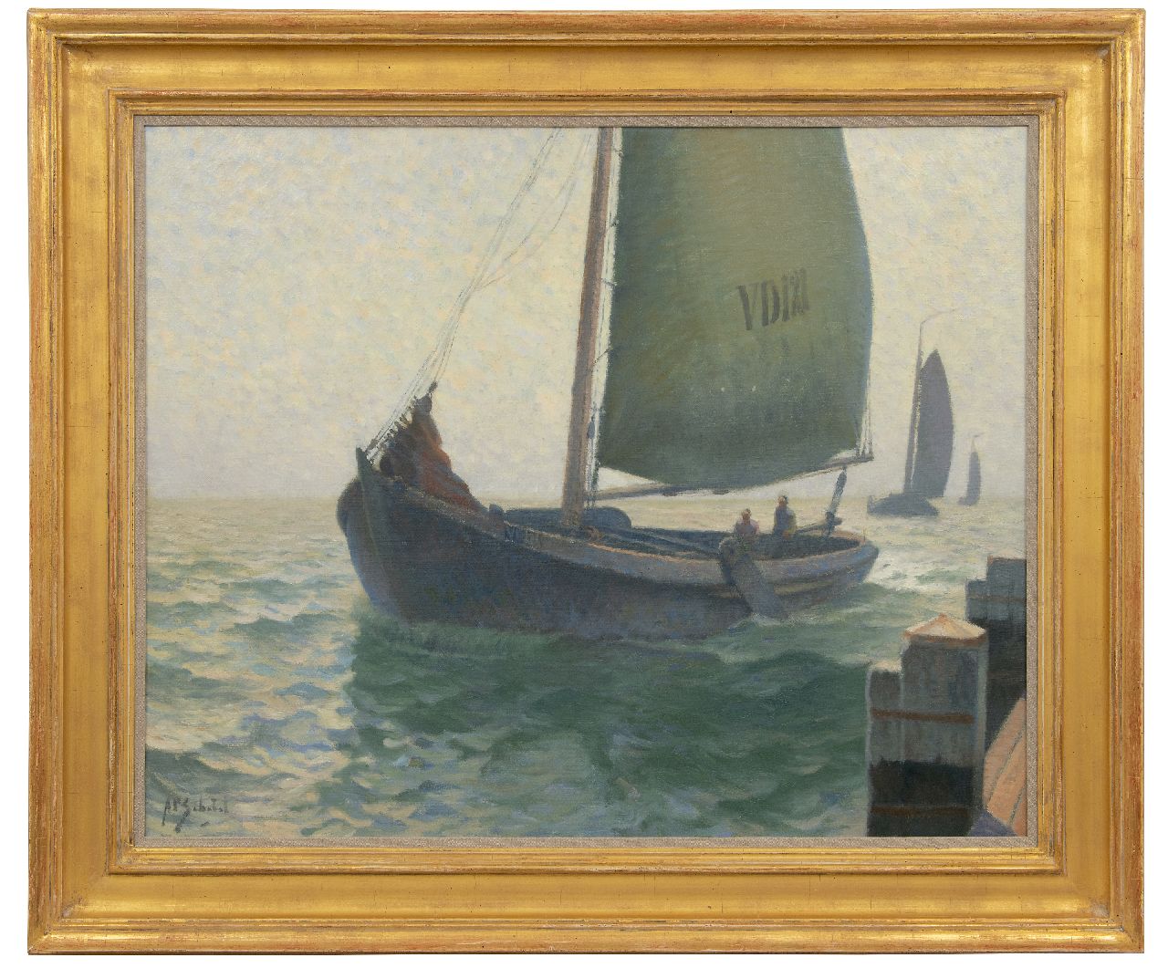 Schotel A.P.  | Anthonie Pieter Schotel | Paintings offered for sale | Fishing boat entering the harbour of Volendam, oil on canvas 80.7 x 100.4 cm, signed l.l.