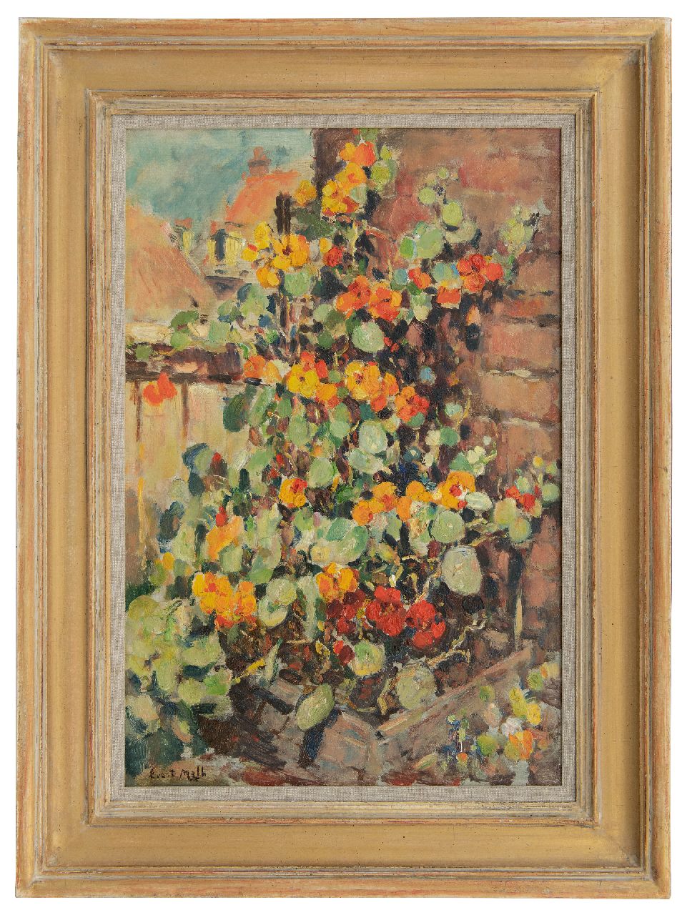 Moll E.  | Evert Moll, Nasturtium, oil on canvas 60.1 x 40.0 cm, signed l.l.