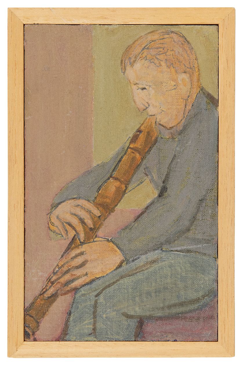 Onbekend   | Onbekend | Paintings offered for sale | Fipple flute player, oil on canvas laid down on board 17.9 x 11.0 cm