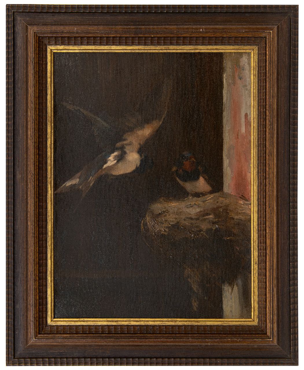 Stortenbeker C.S.  | Cornelis Samuel Stortenbeker, Nesting swallows, oil on canvas 46.6 x 34.7 cm, signed l.l. with initials