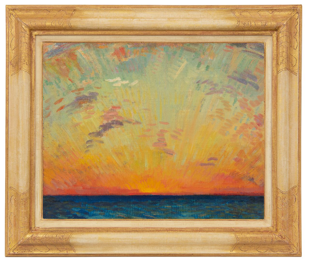 Sluiter J.W.  | Jan Willem 'Willy' Sluiter, Sunset in the Indian Ocean, oil on canvas 40.2 x 50.2 cm, signed l.r. and dated '23