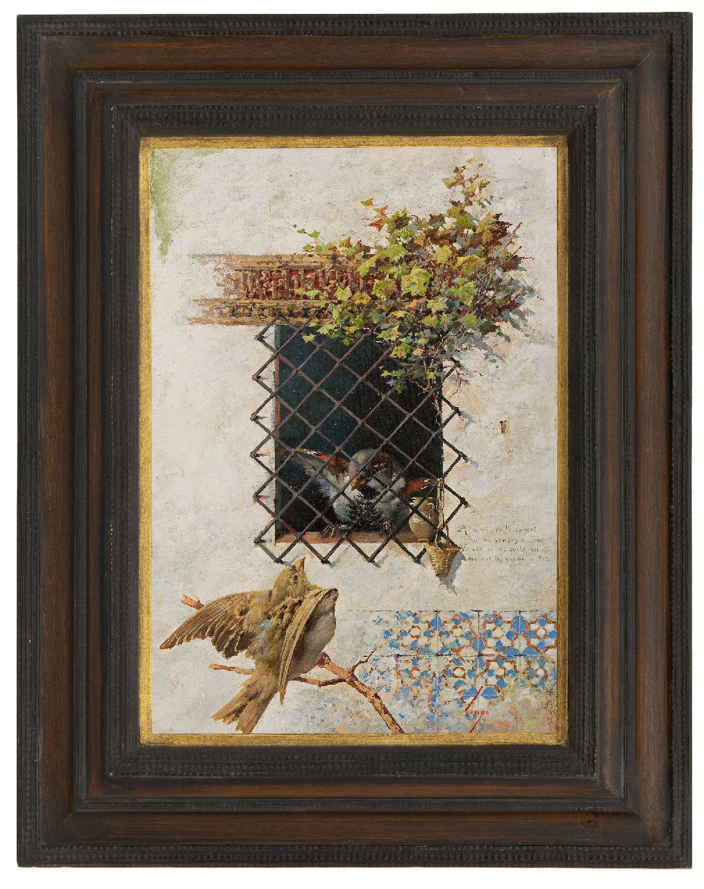 Lengo y Martinez H.  | Horacio Lengo y Martinez, Behind the fence, oil on canvas 41.4 x 28.3 cm, signed l.r.