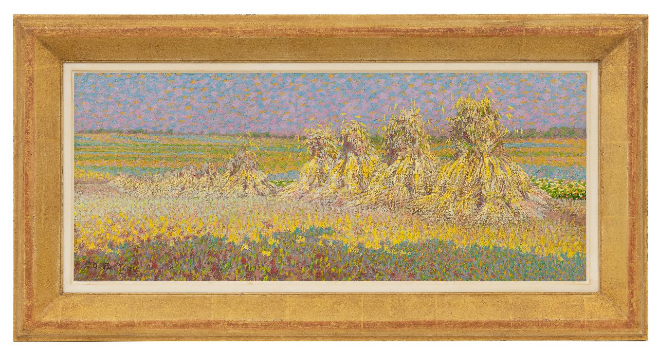 Breman A.J.  | Ahazueros Jacobus 'Co' Breman, Sheaves of wheat, oil on canvas 22.7 x 54.3 cm, signed l.l. and dated 1904