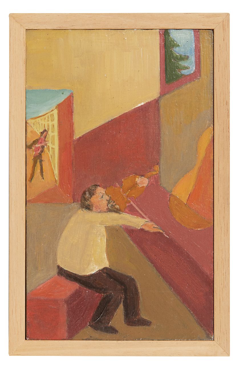 Onbekend   | Onbekend | Paintings offered for sale | Violin player, oil on board 18.0 x 11.0 cm