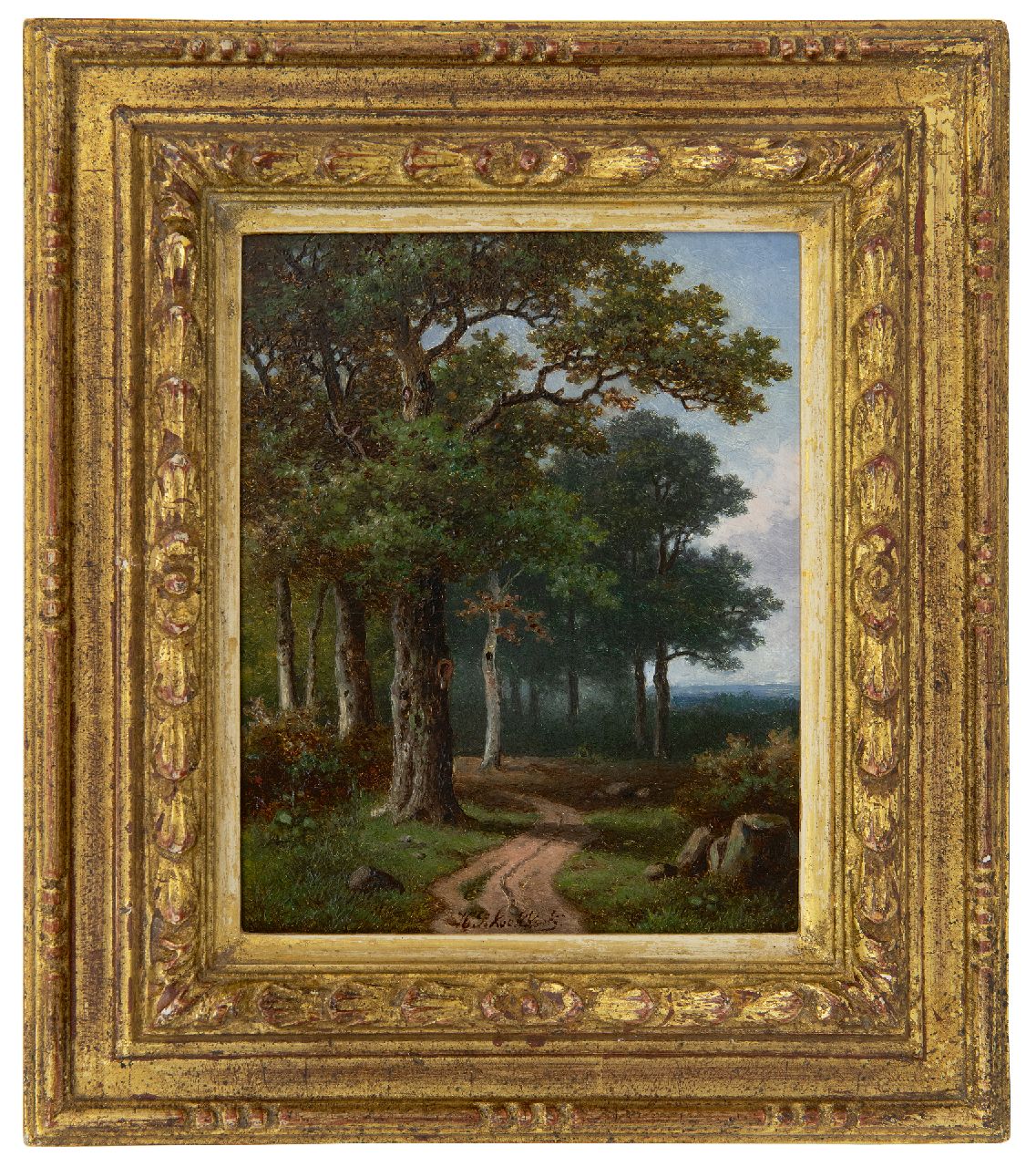 Koekkoek P.H.  | Pieter Hendrik 'H.P.' Koekkoek, Forest path, oil on panel 16.0 x 12.8 cm, signed l.c.