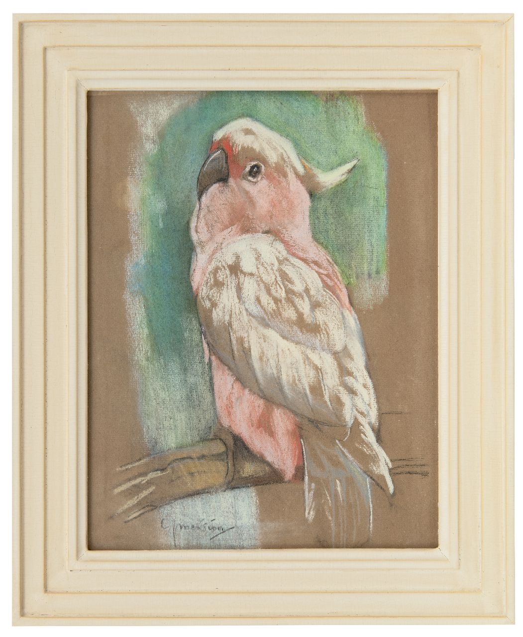Mension C.J.  | Cornelis Jan Mension | Watercolours and drawings offered for sale | Pink cockatoo, pastel on paper 31.1 x 23.7 cm, signed l.l.