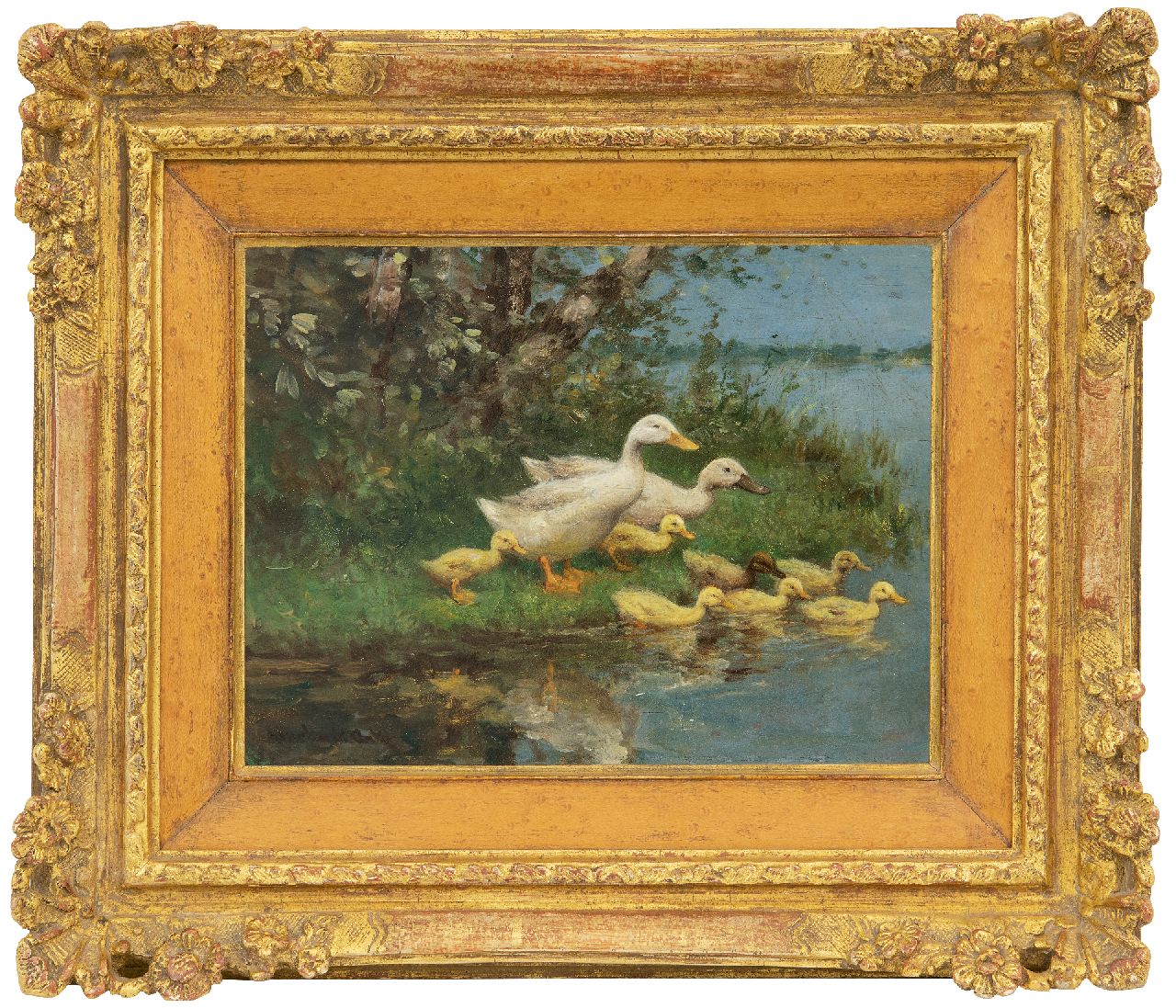 Artz C.D.L.  | 'Constant' David Ludovic Artz, Learning to swim, oil on panel 18.1 x 24.1 cm, signed l.l.